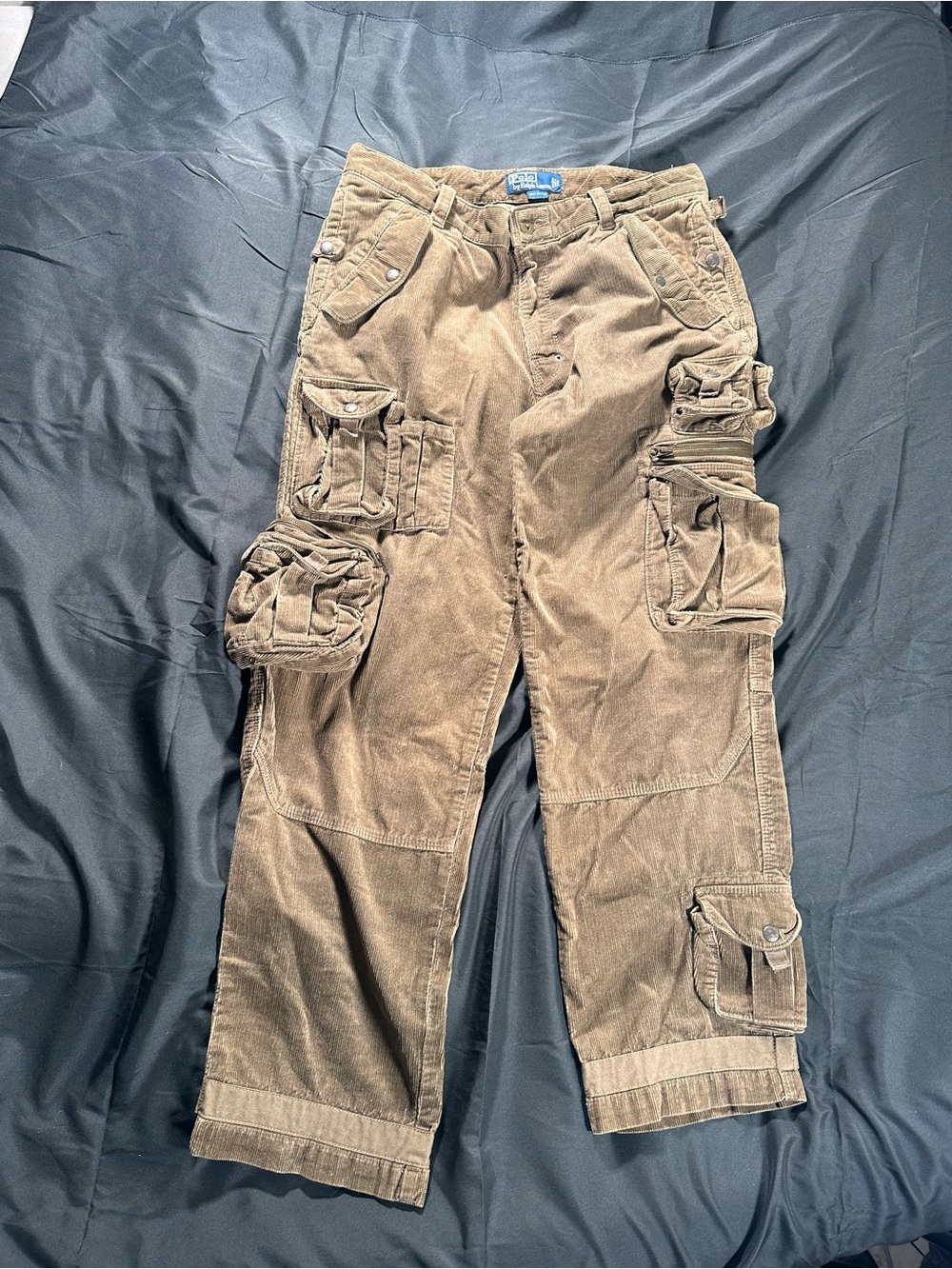 Polo Ralph Lauren 34x30  Brown Military Utility Tactical Corduroy Cargo Rare HTF